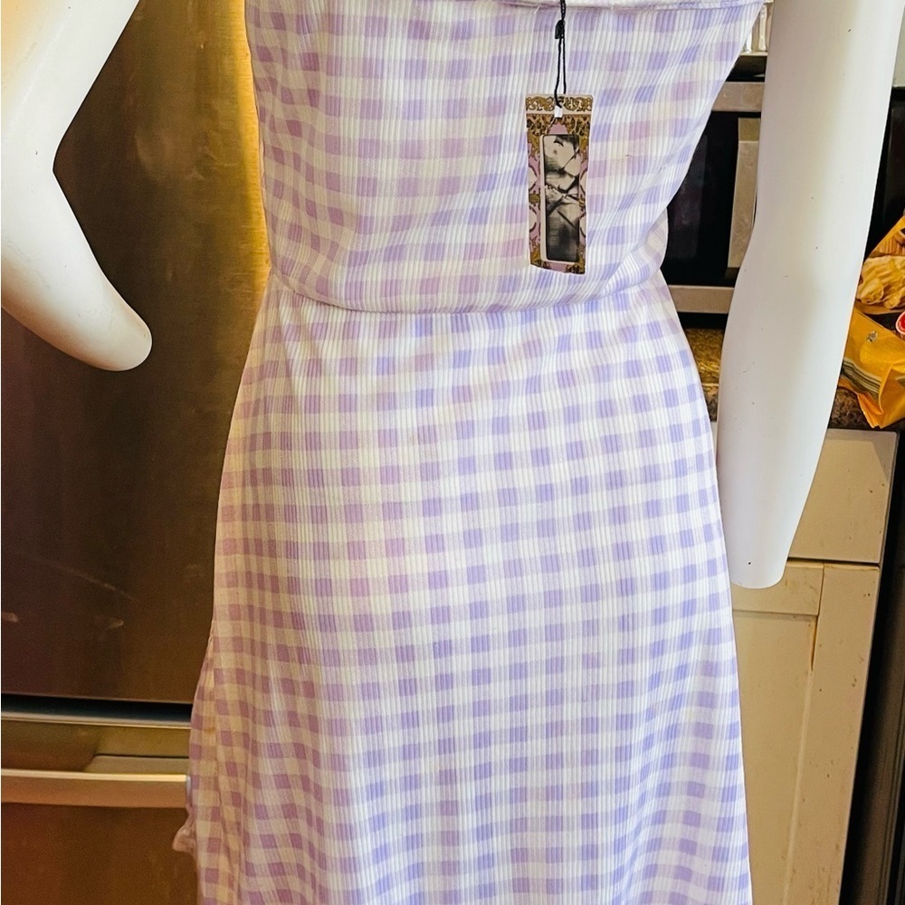 GINGHAM KNOT FRONT FLIPPY DRESS - Picture 3 of 8
